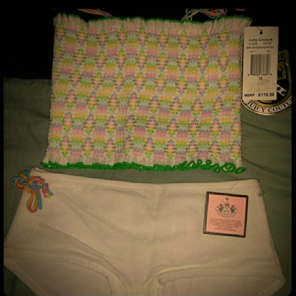 Juicy Couture Kids White Shorts with Colorful Trim